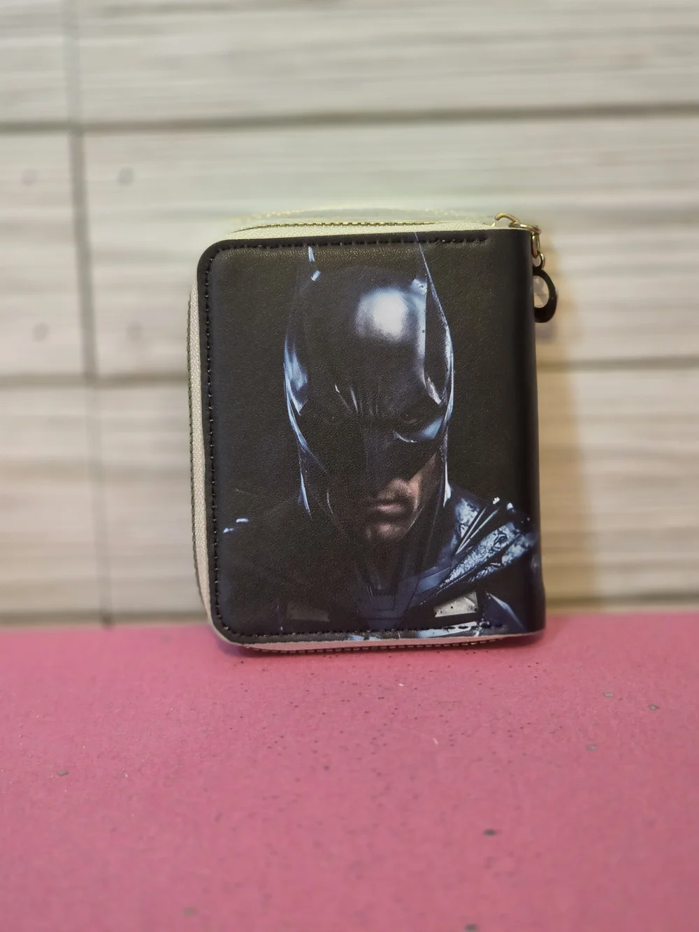 Black Batman Graphic Zip Wallet - Men